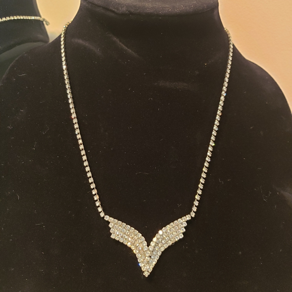 Vintage Clear Rhinestone Necklace